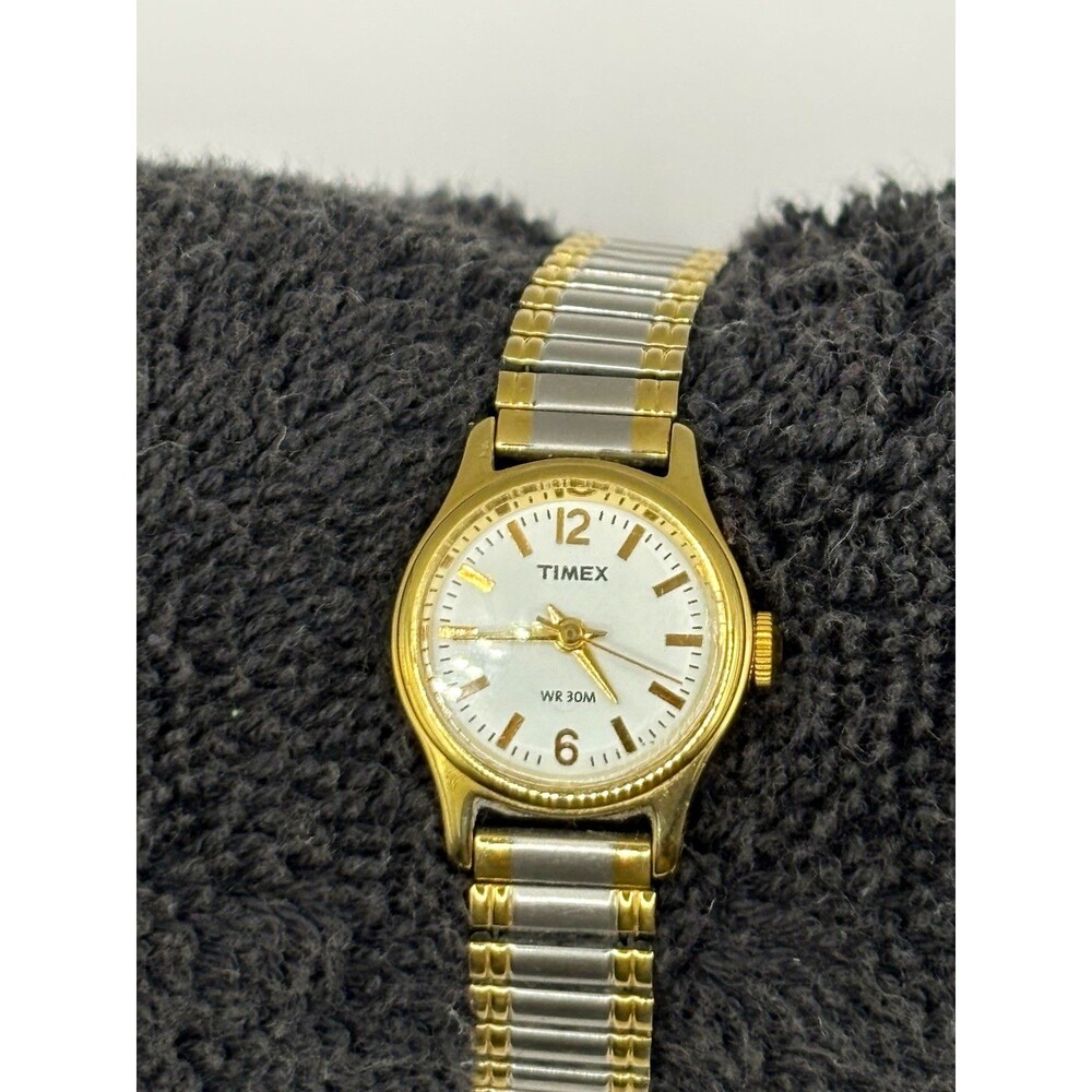 Timex Women's Quartz Analog Wristwatch Gold Tone Case Two-Tone Bracelet WR 30m